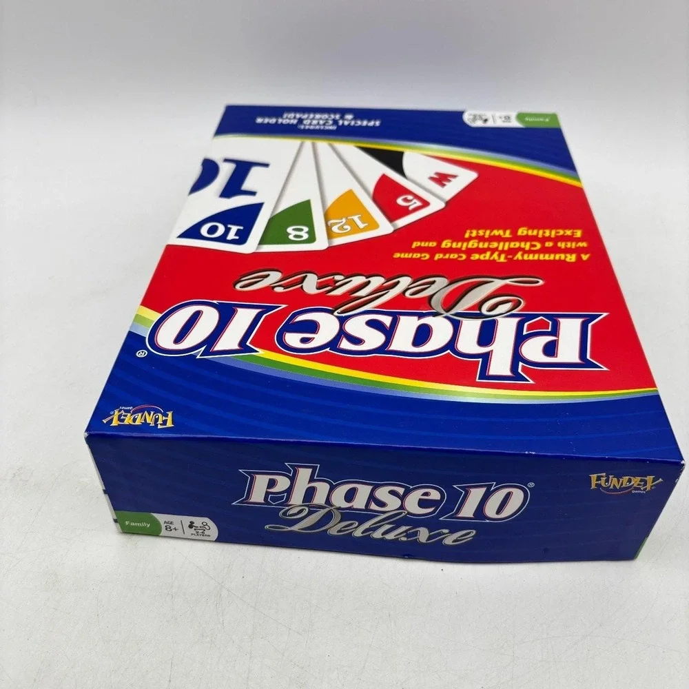 Phase 10 Deluxe Card Game Fundex Special Card Holder Scorepad COMPLETE